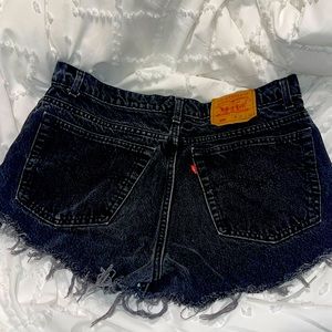 Vintage Levi Strauss Black Cut off denim jean shorts